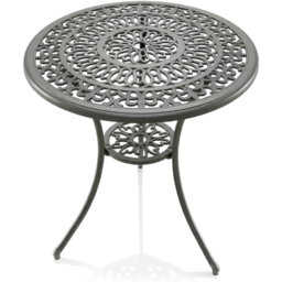 Centurion Positano 2 Seater Grey Round Garden Bistro Table with Parasol Hole - Wilko - thumbnail 3