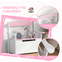 AIYAPLAY Pink Wooden Storage Bench - Wilko - thumbnail 7