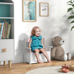 AIYAPLAY Pink Wooden Storage Bench - Wilko - thumbnail 5