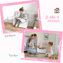 AIYAPLAY Pink Wooden Storage Bench - Wilko - thumbnail 6
