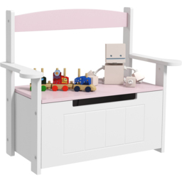 AIYAPLAY Pink Wooden Storage Bench - Wilko - thumbnail 3