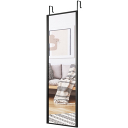 Costway Black Adjustable Full Length Wall Mounted Mirror - Size: 108 x 1.5 x 36cm - Wilko - thumbnail 1