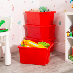 Wham 35L Red Stackable Storage Box 4 Pack - Wilko - thumbnail 3