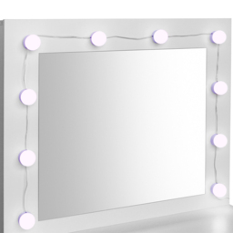 Comfy Living 2 Drawer White Dressing Table Set with LED Lit Mirror - Size: 140 x 80 x 40cm - Wilko - thumbnail 5