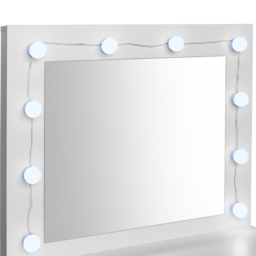 Comfy Living 2 Drawer White Dressing Table Set with LED Lit Mirror - Size: 140 x 80 x 40cm - Wilko - thumbnail 4