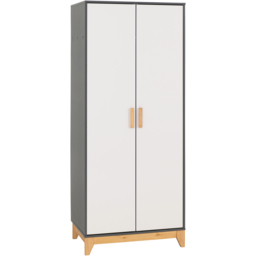 Seconique Cleveland 2 Door White and Grey Metal Effect Wardrobe - Wilko - thumbnail 3