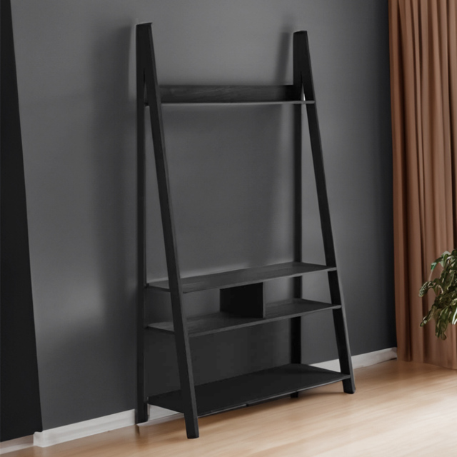 Tiva 4 Shelf Black Ladder TV Unit - Size: 386 x 1050 x 1754cm - LPD Home - Wilko - image 1