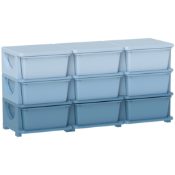 HOMCOM 9 Drawer Blue Kids Chest of Drawers - Size: 9 Drawers - Wilko - thumbnail 3
