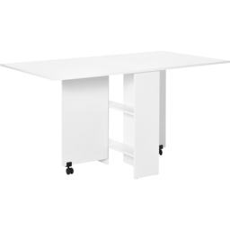 Portland 4 Seater Mobile Drop Leaf Folding Dining Table White - Wilko - thumbnail 3