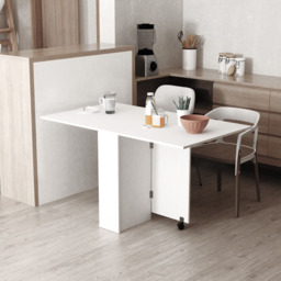 Portland 4 Seater Mobile Drop Leaf Folding Dining Table White - Wilko - thumbnail 4