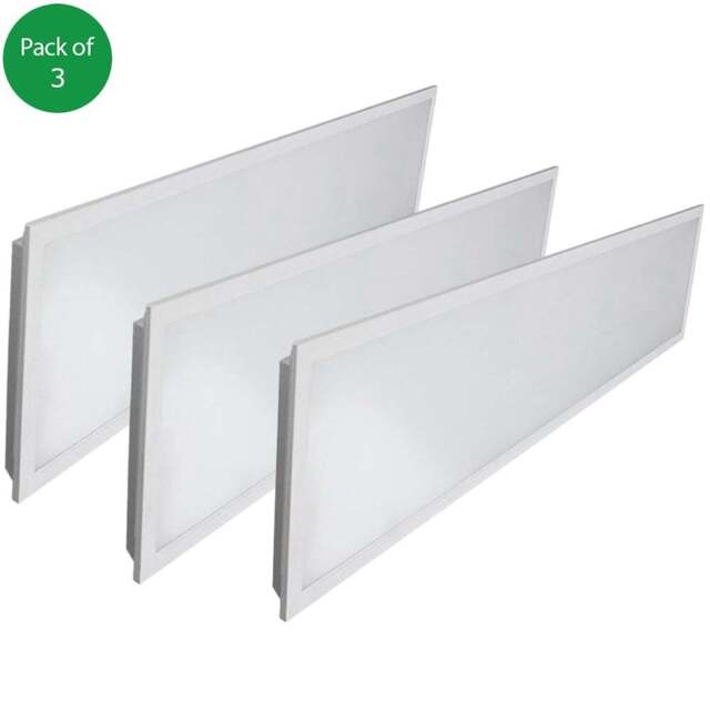 ENER-J 3 Pack 40W 6500K LED Ceiling Backlit Panel Lights - Size: 124.5 x 33 x 33cm - White - Wilko - image 1