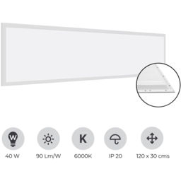 ENER-J 3 Pack 40W 6500K LED Ceiling Backlit Panel Lights - Size: 124.5 x 33 x 33cm - White - Wilko - thumbnail 7