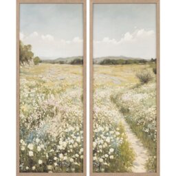 Set of 2 In the Meadows Canvases Green - Wilko - thumbnail 1