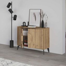 Decortie Gora 2 Door Dark Oak Effect Console Sideboard - Size: 82 x 110 x 35.6cm - Brown - Wilko - thumbnail 6