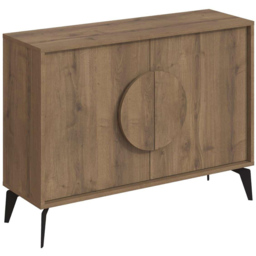 Decortie Gora 2 Door Dark Oak Effect Console Sideboard - Size: 82 x 110 x 35.6cm - Brown - Wilko - thumbnail 3