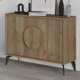 Decortie Gora 2 Door Dark Oak Effect Console Sideboard - Size: 82 x 110 x 35.6cm - Brown - Wilko