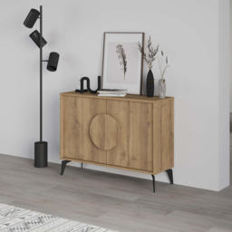 Decortie Gora 2 Door Dark Oak Effect Console Sideboard - Size: 82 x 110 x 35.6cm - Brown - Wilko - thumbnail 5