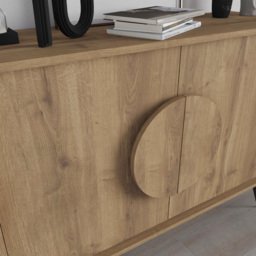 Decortie Gora 2 Door Dark Oak Effect Console Sideboard - Size: 82 x 110 x 35.6cm - Brown - Wilko - thumbnail 4