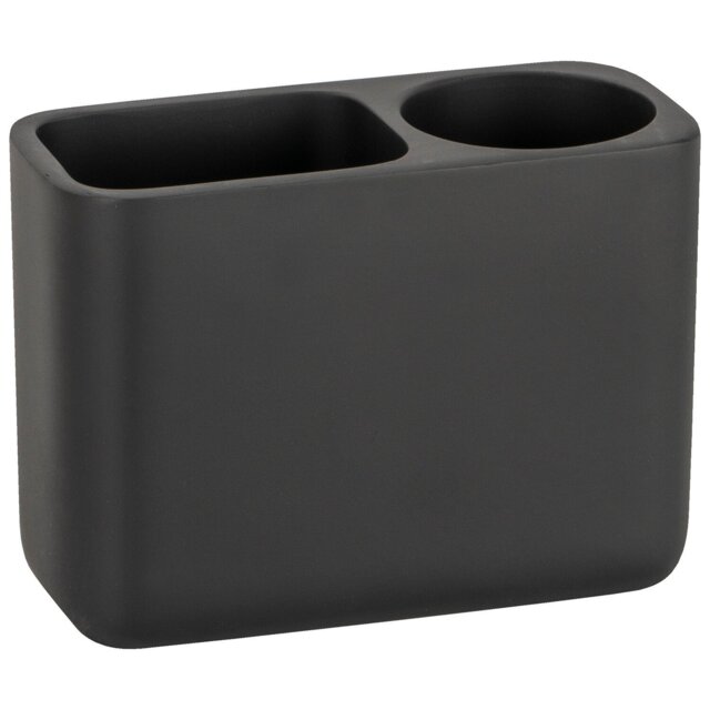 Matte Black Industrial Toothbrush Holder - Size: 13 x 9 x 5cm - Wilko - image 1
