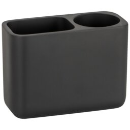 Matte Black Industrial Toothbrush Holder - Size: 13 x 9 x 5cm - Wilko - thumbnail 1