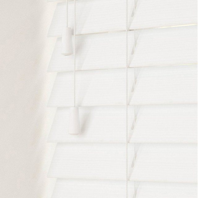 Caecus Faux Wood String Venetian Blind White 45 x 160cm - Wilko - image 1