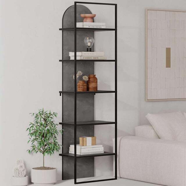 FWStyle Archy 5 Tier Grey Dual Tone Bookcase Display Unit - Size: 5 Shelf - Wilko - image 1