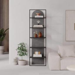 FWStyle Archy 5 Tier Grey Dual Tone Bookcase Display Unit - Size: 5 Shelf - Wilko - thumbnail 4