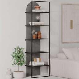 FWStyle Archy 5 Tier Grey Dual Tone Bookcase Display Unit - Size: 5 Shelf - Wilko