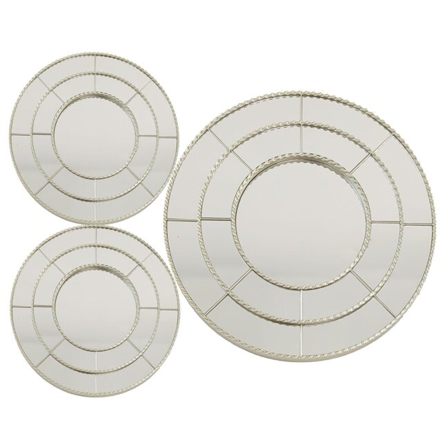 Set of 3 Belmont Decorative Mirrors - Silver - Wilko - image 1
