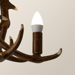 ValueLights Caribou 3 Way Rustic Antler Ceiling Fitting - Size: 34.6 x 40 x 41cm - Brown - Wilko - thumbnail 5