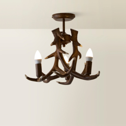 ValueLights Caribou 3 Way Rustic Antler Ceiling Fitting - Size: 34.6 x 40 x 41cm - Brown - Wilko - thumbnail 6