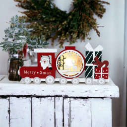 Xmas Haus LED Festive Village Train Ornament - Size: 300 x 145 x 40cm - Red - Wilko - thumbnail 4