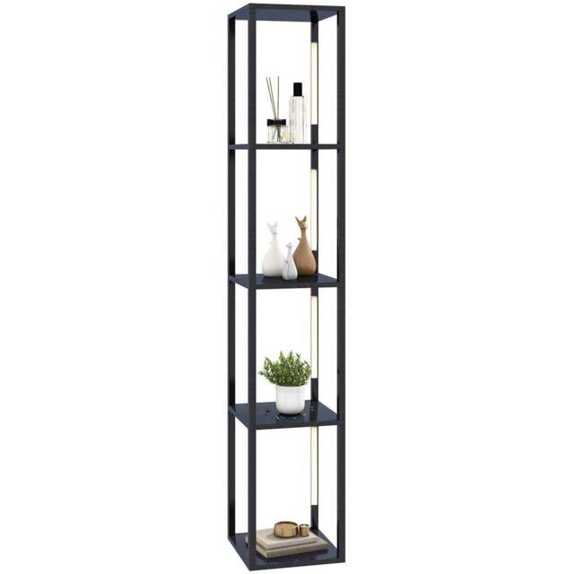 Costway Black 4 Shelf with Dimmable LED Bulb Floor Lamp - Size: 51 x 33 x 16cm - Wilko - image 1