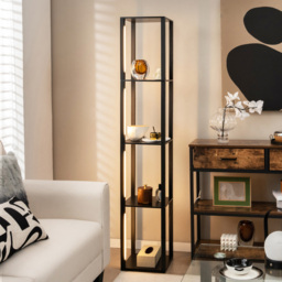 Costway Black 4 Shelf with Dimmable LED Bulb Floor Lamp - Size: 51 x 33 x 16cm - Wilko - thumbnail 3