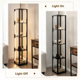 Costway Black 4 Shelf with Dimmable LED Bulb Floor Lamp - Size: 51 x 33 x 16cm - Wilko - thumbnail 5