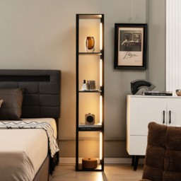 Costway Black 4 Shelf with Dimmable LED Bulb Floor Lamp - Size: 51 x 33 x 16cm - Wilko - thumbnail 4