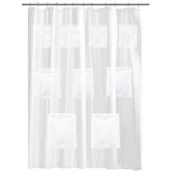 Shower Curtain with Storage - Clear - Wilko - thumbnail 1