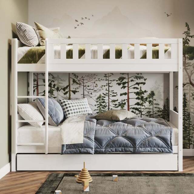 Flair Bea 2 Sleeper White Bunk Bed with Trundle - Size: Single - Wilko - image 1