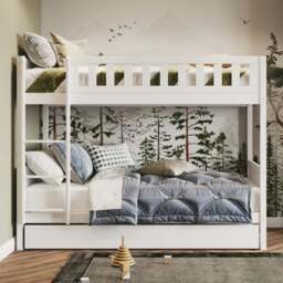 Flair Bea 2 Sleeper White Bunk Bed with Trundle - Size: Single - Wilko - thumbnail 1