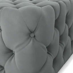 Living and Home Grey Velvet Buttoned Tufted Footstool - Size: 40 x 62 x 62cm - Wilko - thumbnail 7
