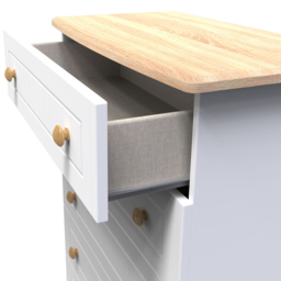Crowndale Warwick 5 Drawer White Ash and Oak Chest of Drawers - Wilko - thumbnail 7