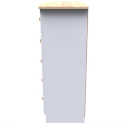 Crowndale Warwick 5 Drawer White Ash and Oak Chest of Drawers - Wilko - thumbnail 4