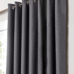 Alan Symonds Amond Charcoal Blackout Ring Top Eyelet Curtains 167 x 228cm - Size: W 167 x D 228cm - Wilko - thumbnail 3