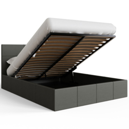 GFW Double Grey Faux Leather End Lift Ottoman Bed with Memory Pocket Spring Mattress - Wilko - thumbnail 6