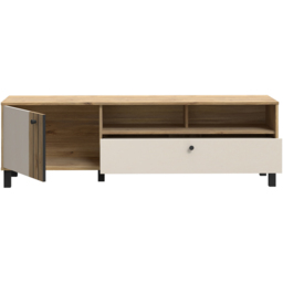 Florence Grafton Single Door Single Drawer 2 Shelf Cream and Oak TV Unit - Size: 48.6 x 158.1 x 42cm - Multi - Furniture To Go - Wilko - thumbnail 6