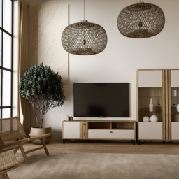 Florence Grafton Single Door Single Drawer 2 Shelf Cream and Oak TV Unit - Size: 48.6 x 158.1 x 42cm - Multi - Furniture To Go - Wilko - thumbnail 7