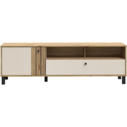 Florence Grafton Single Door Single Drawer 2 Shelf Cream and Oak TV Unit - Size: 48.6 x 158.1 x 42cm - Multi - Furniture To Go - Wilko - thumbnail 4