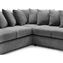 Luxor 5 Seater Grey Jumbo Cord Scatter Back L Shaped Corner Sofa Set - Wilko - thumbnail 5