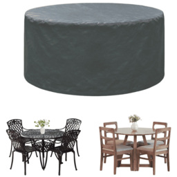 Home Source Duracover Small Round Patio Set Cover - Size: 94 x 140 x 140cm - Grey - Wilko - thumbnail 4