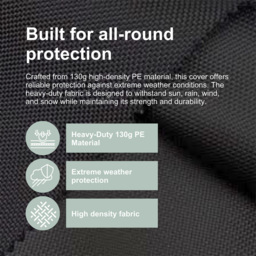 Home Source Duracover Small Round Patio Set Cover - Size: 94 x 140 x 140cm - Grey - Wilko - thumbnail 7